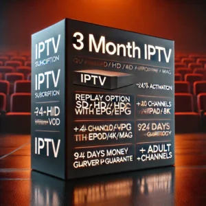 3 month IPTV subscription with activation of any type of application for streaming, including Android TV, Fire Stick, Smart TV, with access to VOD, live sports, and unlimited channels in HD streaming